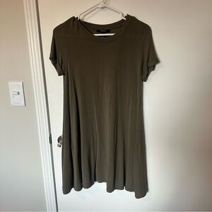 Olive Green Casual T-Shirt Dress